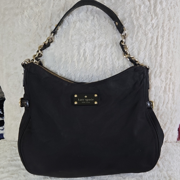 kate spade Handbags - Kate Spade Black Hobo Bag with Gold Hardware In GUC